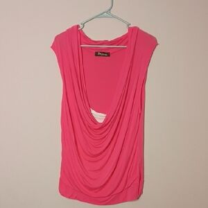 Diane Von Furstenberg Bright Pink Draped Blouse